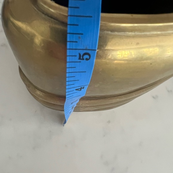 Vintage 1980 Dolbi Cashier Heavy Art Deco Brass Floral Container Vase - Picture 5 of 8